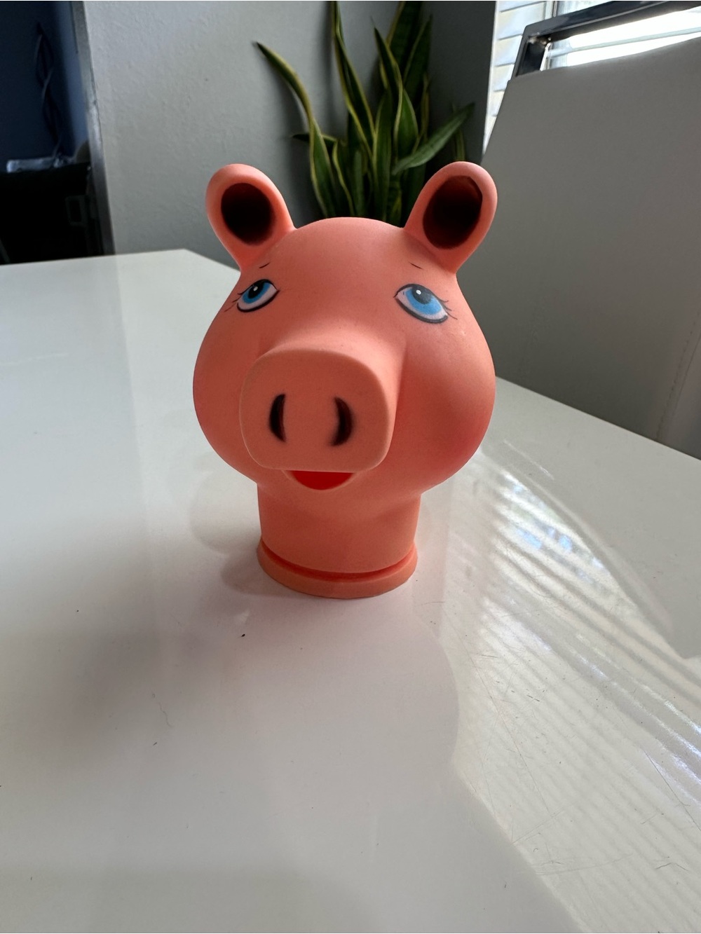 VTG 1970s Vinyl Rubber Pig Doll Head 5.5" Hong Kong Craft Puppet Supply NOS